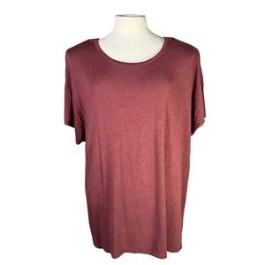 prAna Women Rosewood Heather Tencel Modal Scoop Neck Relaxed Top 1963841 XL